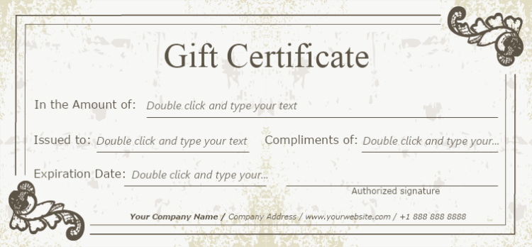 Vintage Paper Background Gift Certificate