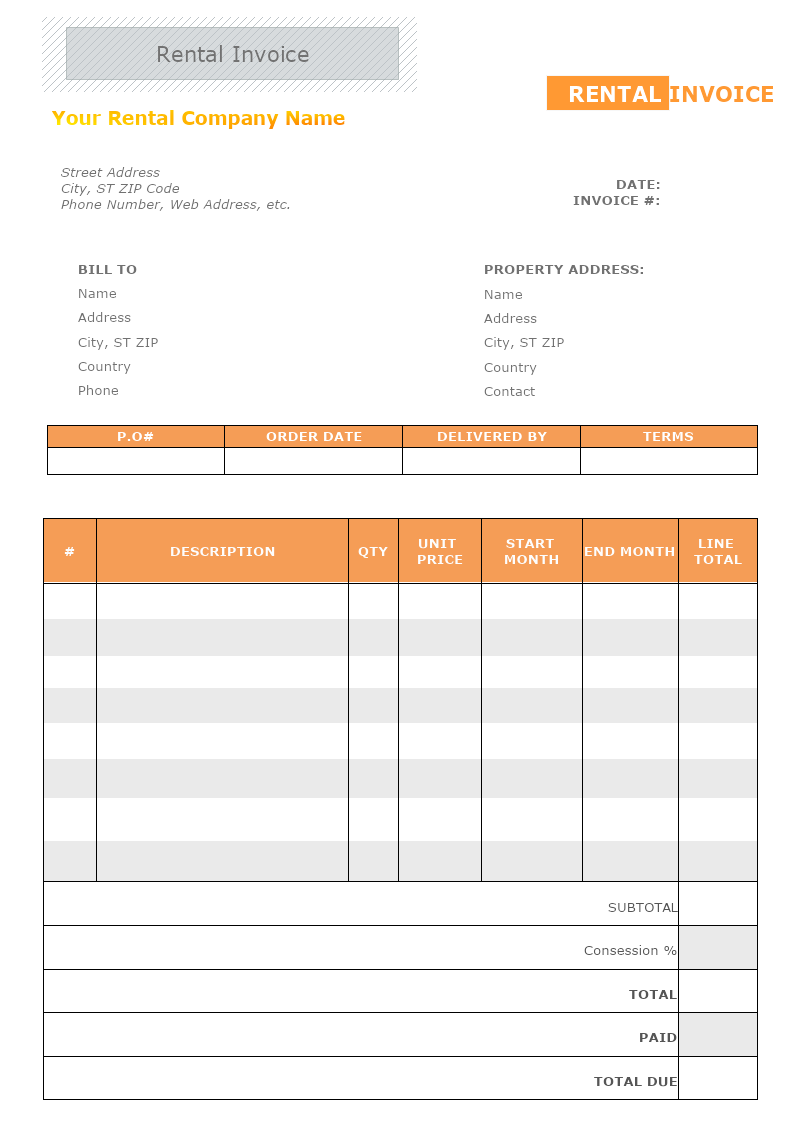 Monthly Rent Invoice Template from www.mydraw.com